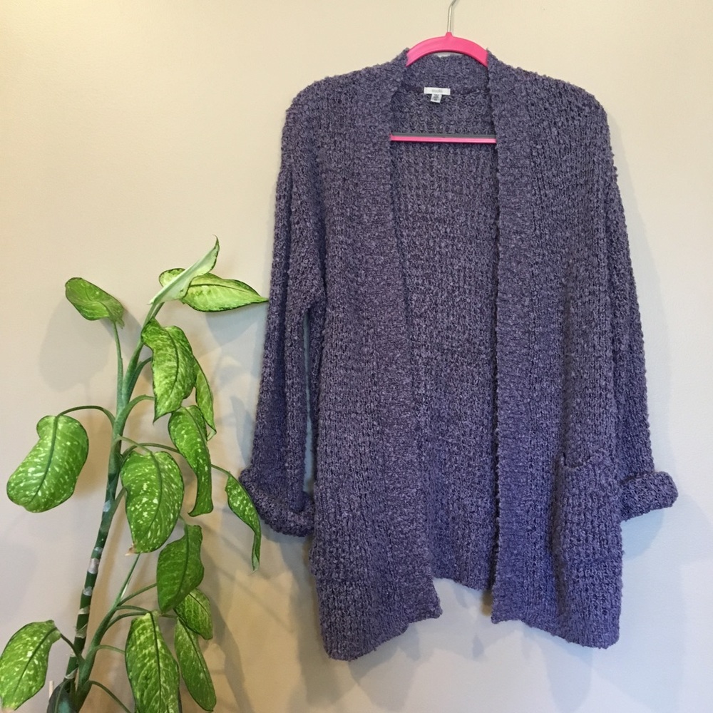 Purple urban outfitters oversized cardigan